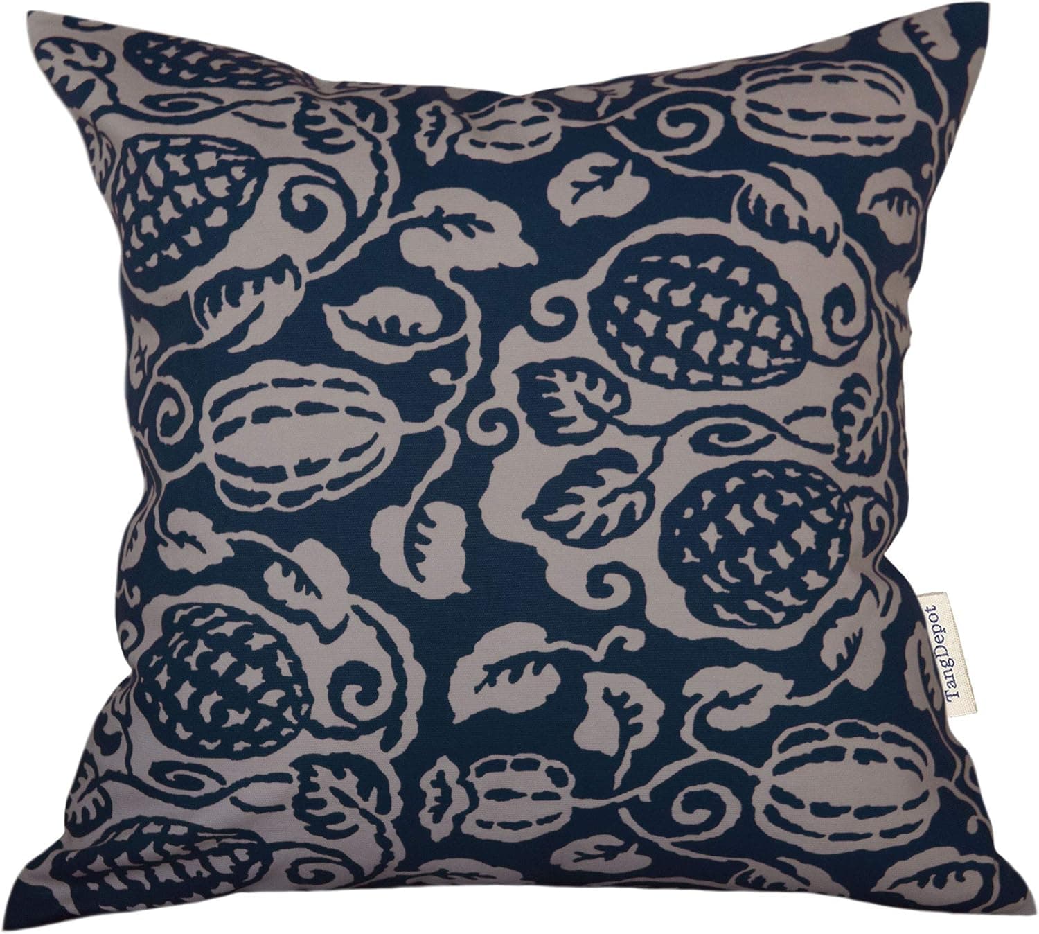 TangDepot 100% Cotton Floral Printcloth Decorative Throw Pillow Covers, Handmade,45 Colors,19 Sizes Avaliable, European Indoor/Outdoor Cushion Covers - (26"x26", F04 Watermelon-Blue)