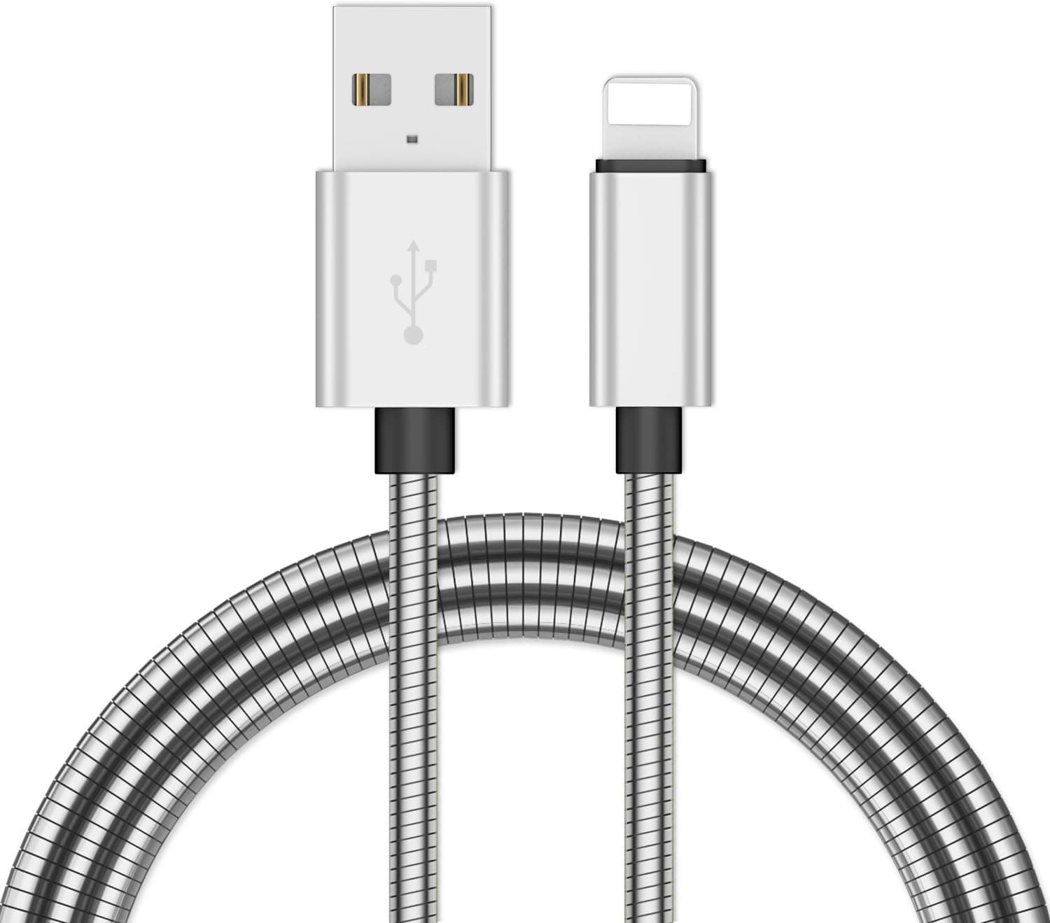 Lighting Charger Cable 3.3ft. Metal Braided-Sliver