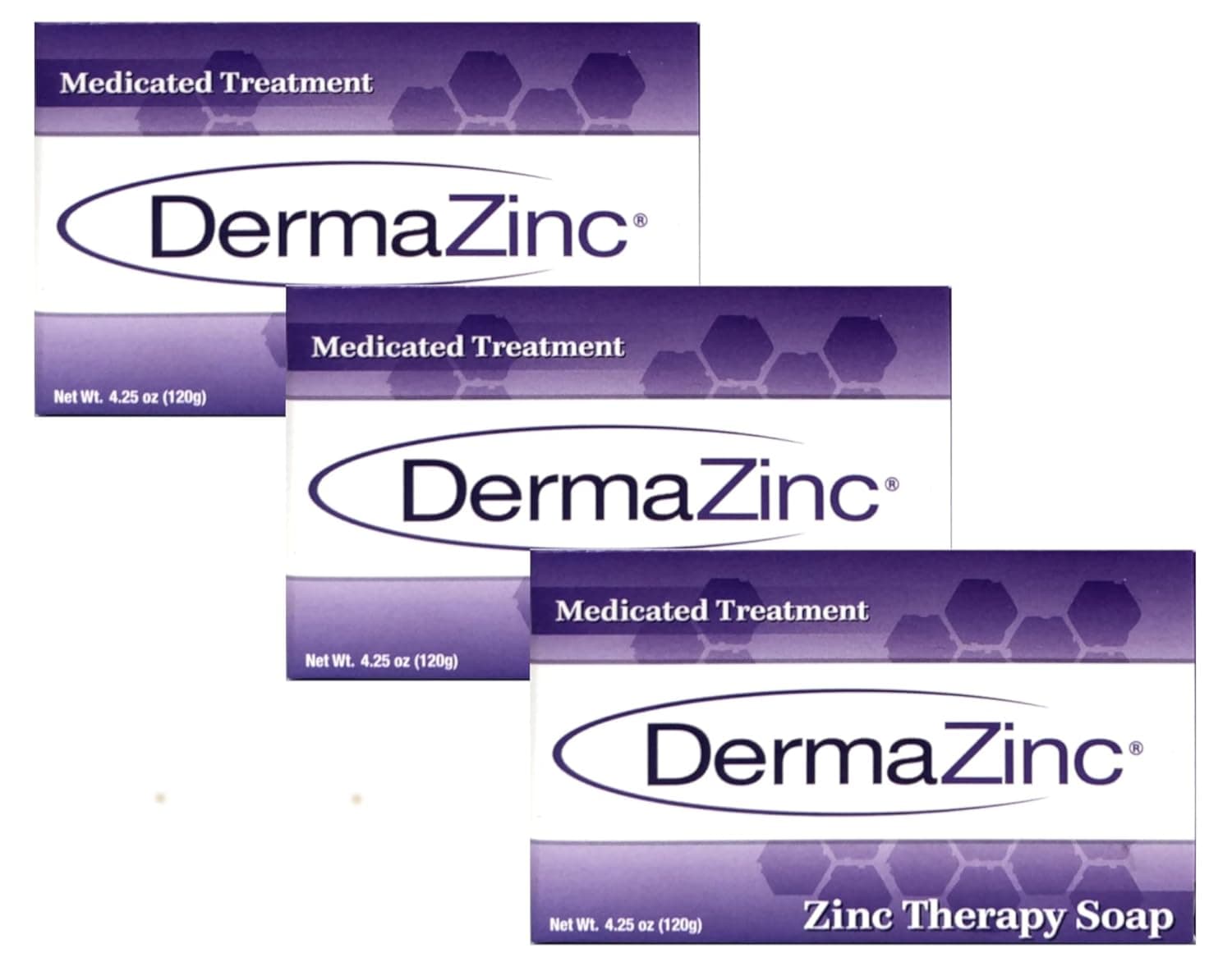 Dermalogix DermaZinc Zinc Therapy Medicated Treatment Bar Soap - 3 Pack NEW LARGER SIZE BARS