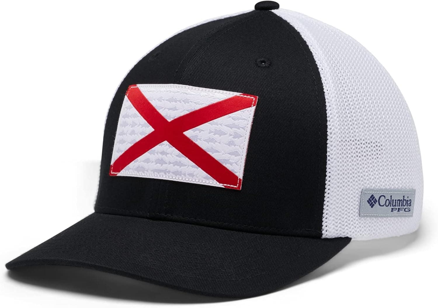 Columbia PFG Fish Flag Mesh Ball Cap-High Crown