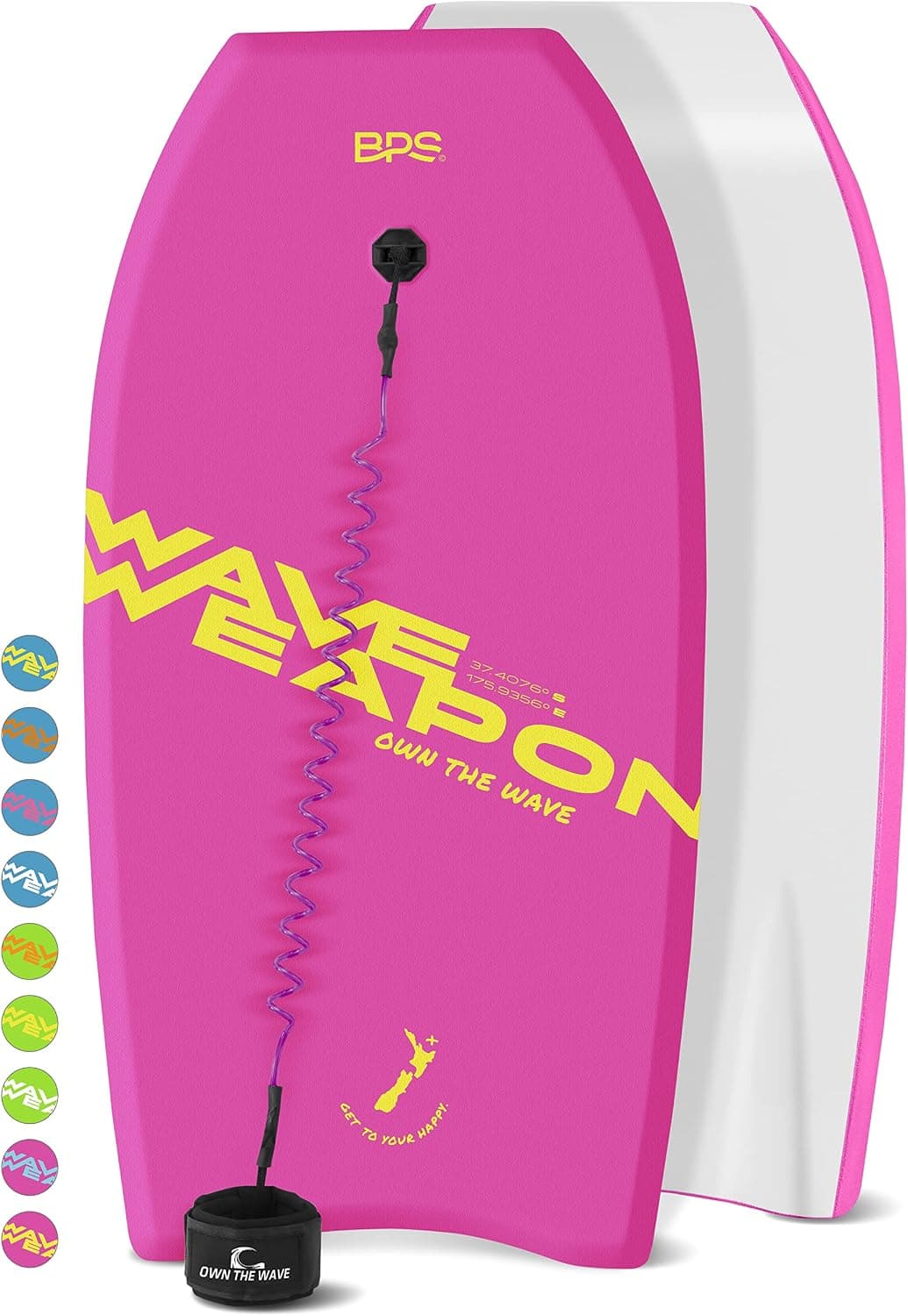 Own the Wave 'Wave Weapon' Bodyboard with Premium Leash, Lightweight with EPS Core