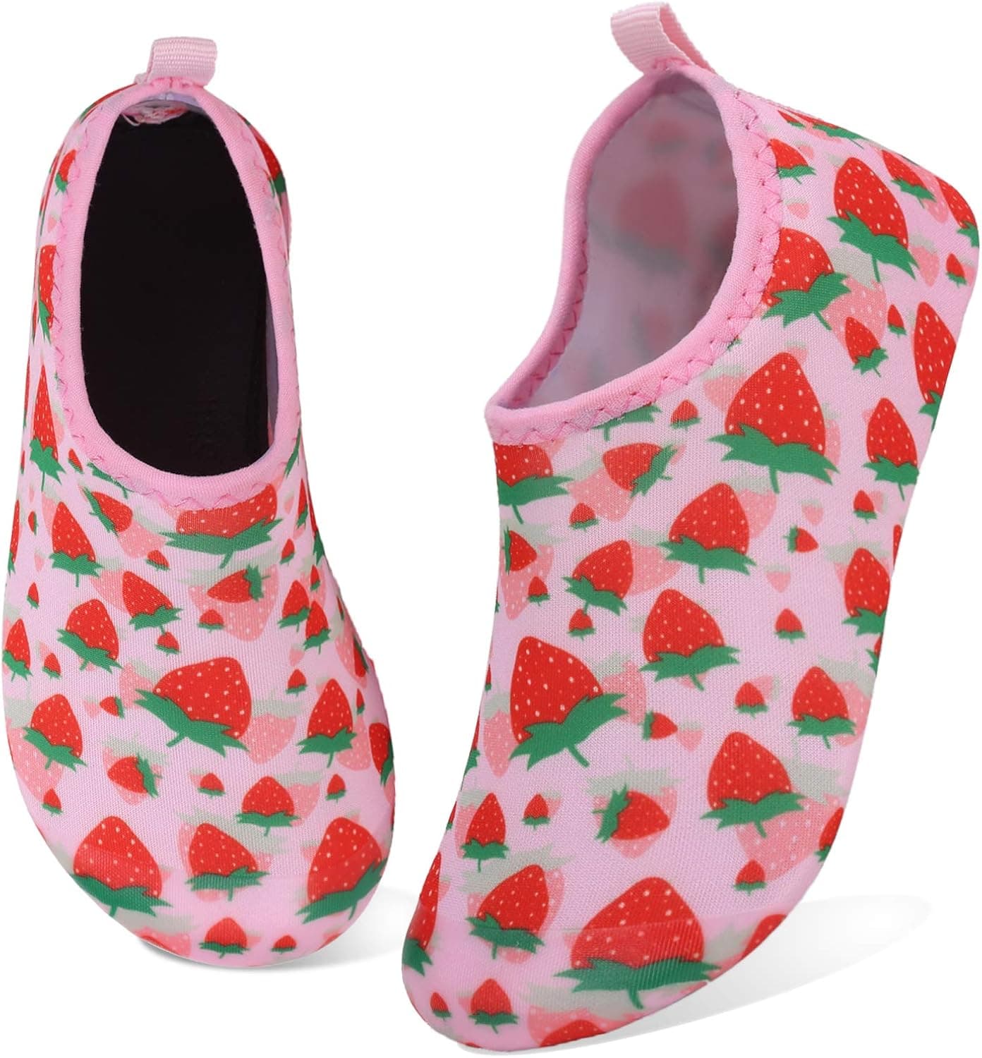 Kids Water Swim Shoes Barefoot Aqua Socks Shoes Quick Dry Non-Slip Baby Boys & Girls (Small Strawberry, 24/25)