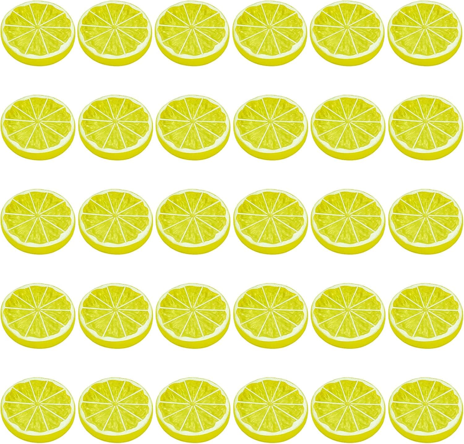 40 Pieces Simulation Lemon Slices Realistic Lemon Fake Fruit for Party Kitchen Wedding Decoration Ornament
