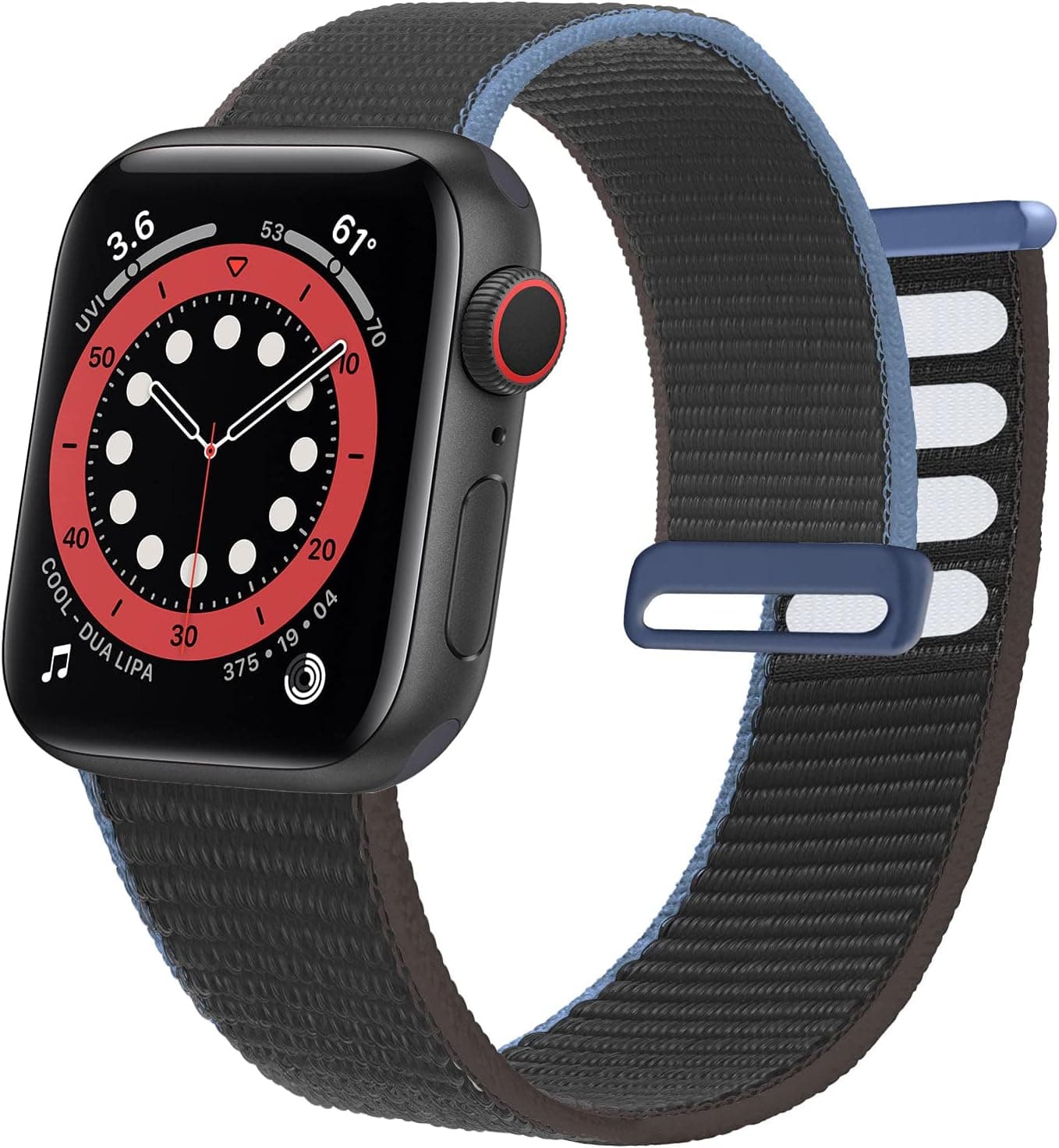 Ycysh Nylon Band Compatible with Apple Watch Band 41mm 38mm 40mm, Men Women Adjustable Sport Band Compatible for iWatch Series 7 6 5 4 3 2 1 SE (38/40/41mm-Charcoal)