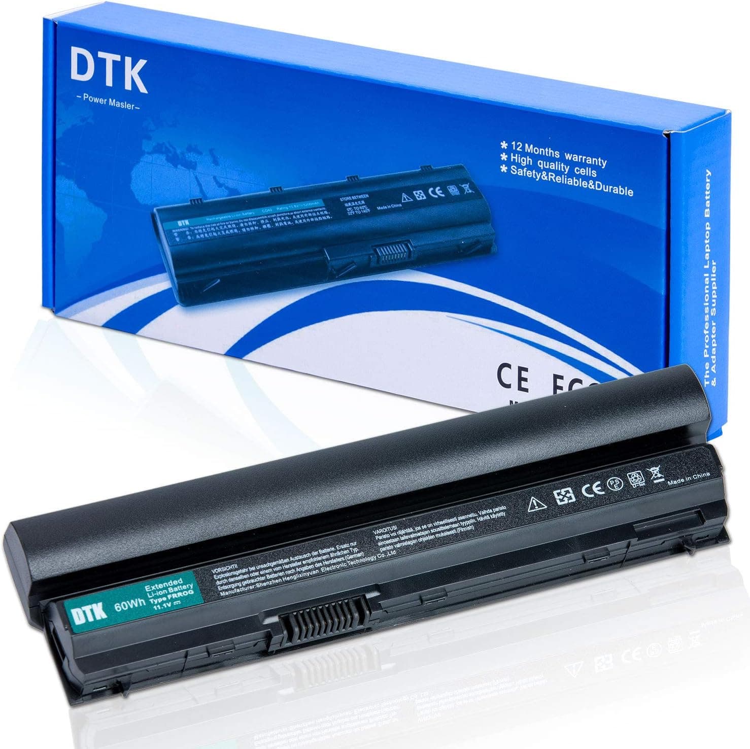 DTK RFJMW K4CP5 Y61CV J79X4 FRR0G Laptop Battery Replacement for DELL Latitude E6120 E6220 E6230 E6320 E6330 E6430S Notebook 6-Cell 11.1v 5200mAh