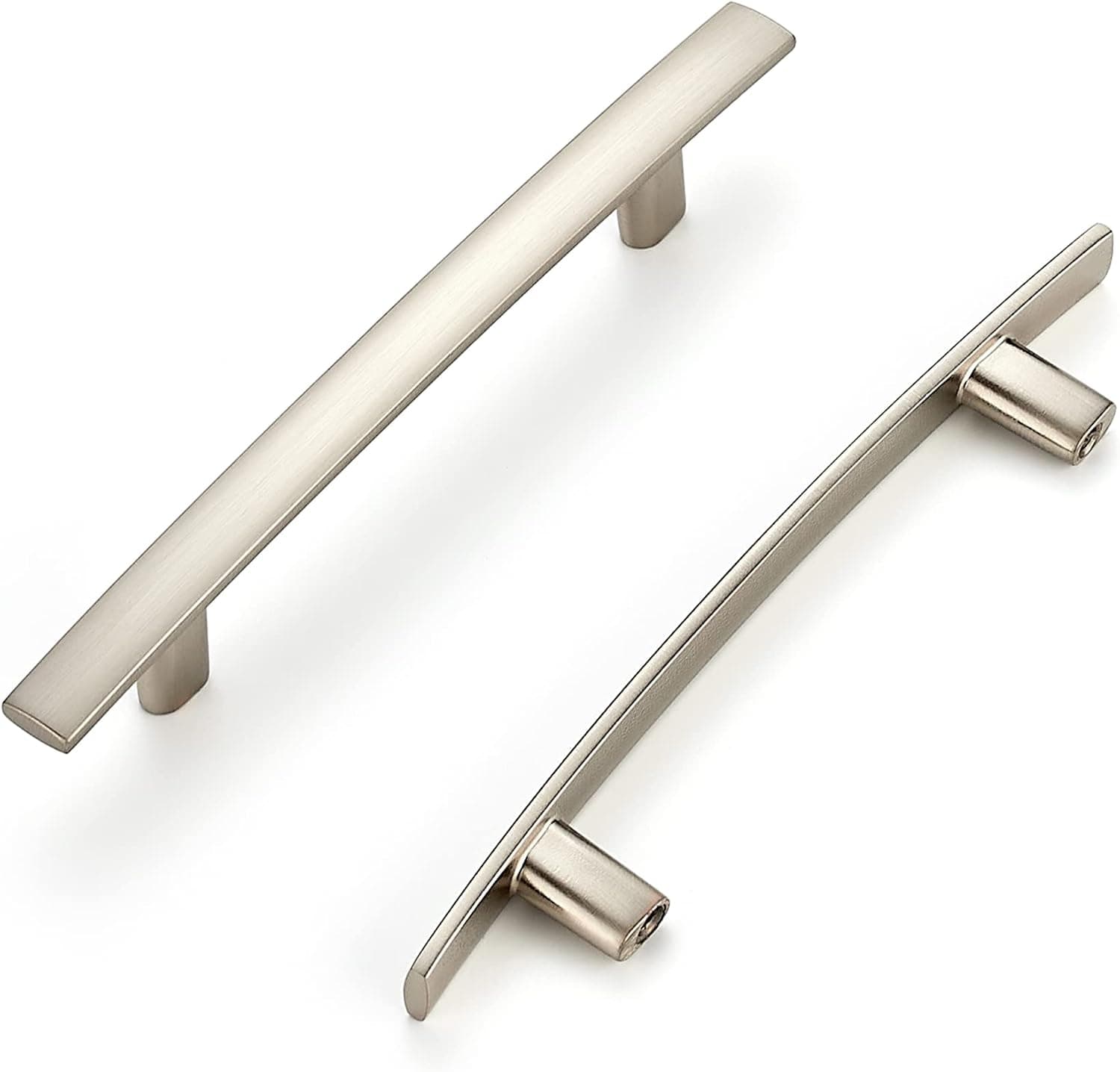 Ravinte 10 Pack Cabinet Handles Brushed Nickel Cabinet Pulls Kitchen Cabinet Handles,Curved Drawer Pulls in 6 Inch Length with 3.75 Inch Hole Center Arch Kitchen Cabinet Hardware
