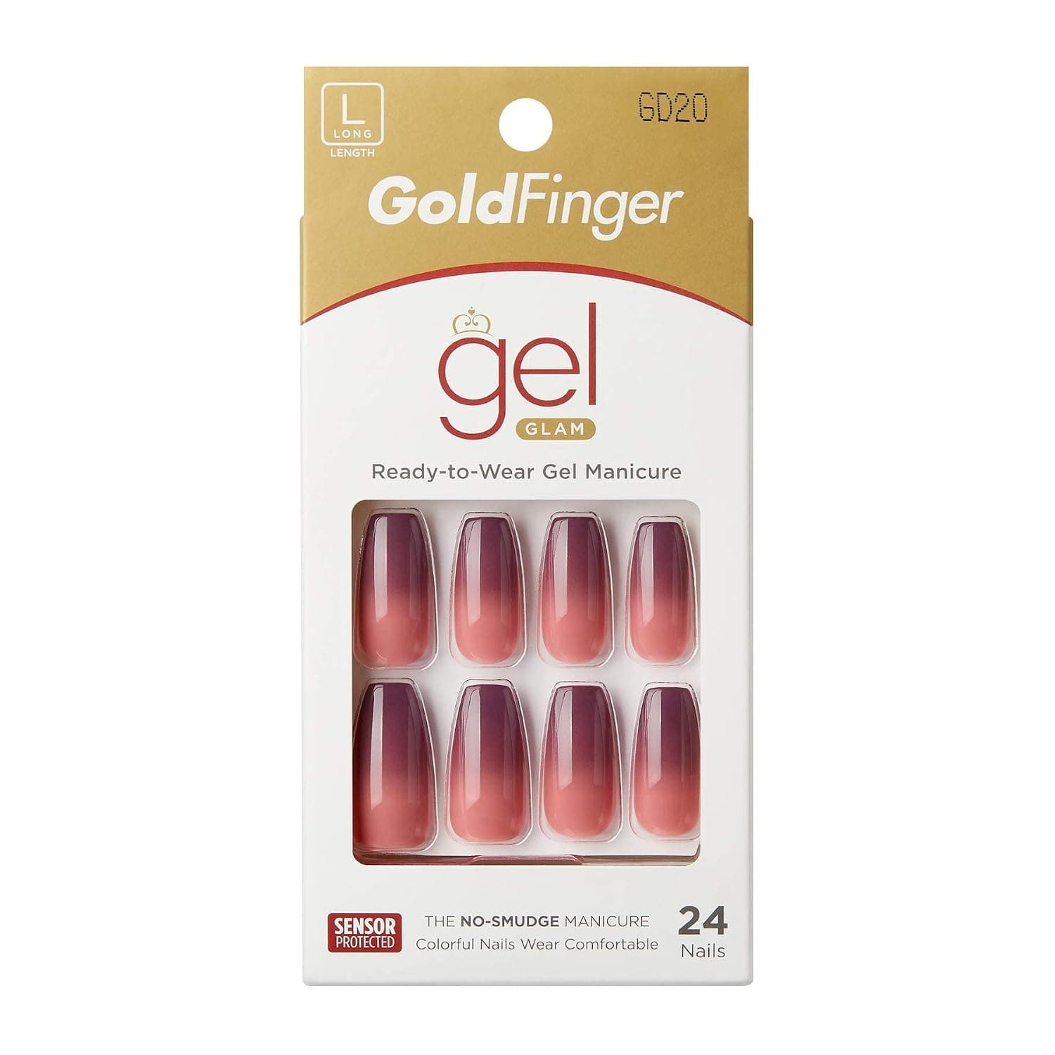 GoldFinger Full Cover Nails Press On Nails Gel Glam Design Nails Long Length