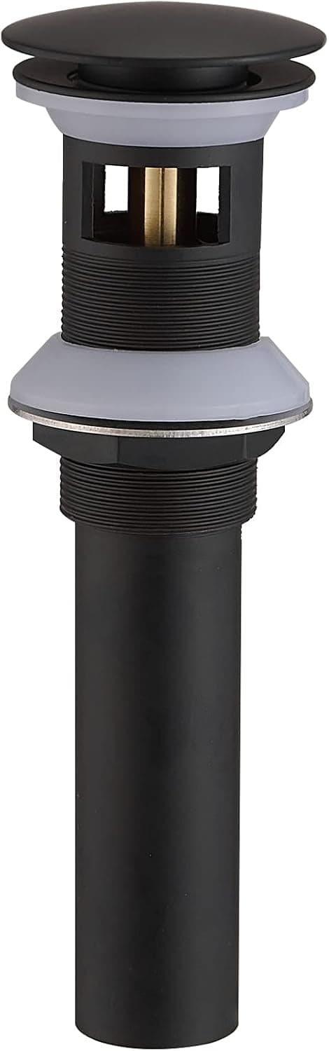 Bathroom Sink Drain Black Pop Up Drain Stopper with Overflow Vanity Commercial for Sink Fits Standard Bathroom Sink Hole 1-1/2" to 1-3/4"