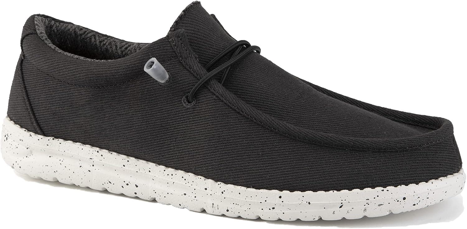 FW FRAN WILLOR Men's Slip-On Casual Loafers Lightweight Comfortable Canvas Shoes Stretch Loafer Non Slip Breathable Boat Shoes