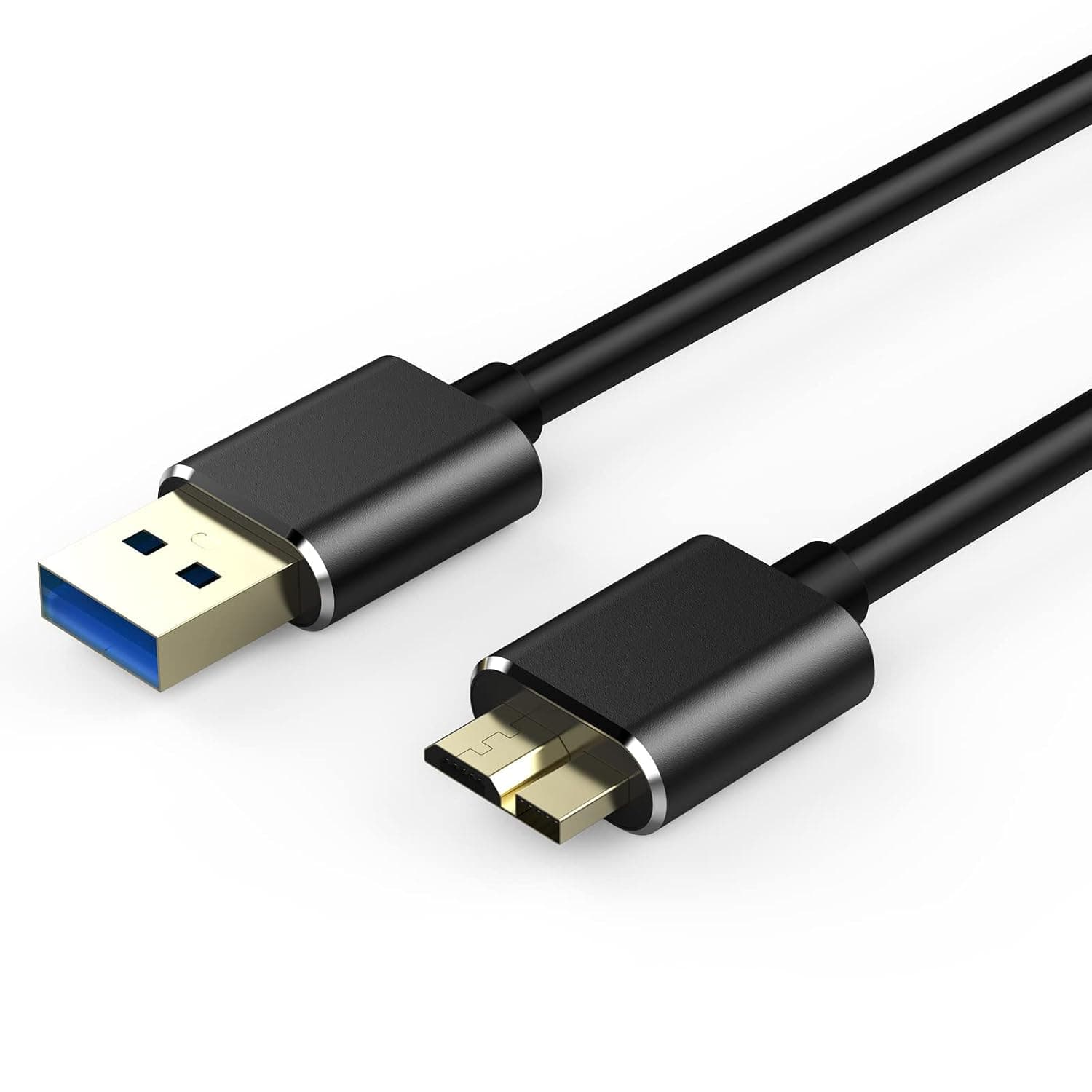 Micro USB 3.0 Cable, 1PCS 3.3 Feet USB 3.0 A Male to Micro B External Hard Drive Cable, Compatible with Galaxy S5, Note 3, Note Pro 12.2, Toshiba and WD Camera，Hard Drive and More(Black)