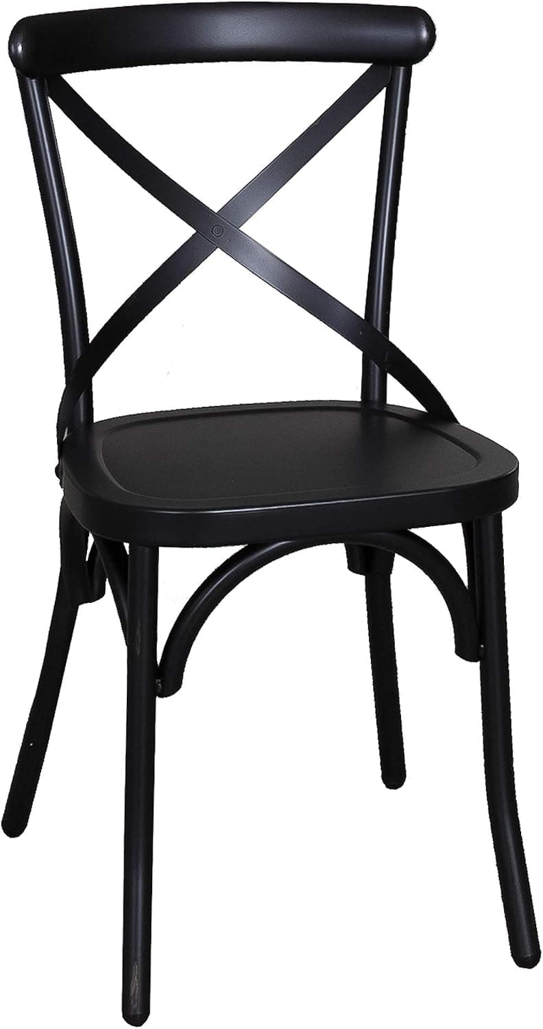 Liberty Furniture INDUSTRIES Vintage Series X Back Side Chair-Black-Set of 2, W19 x D21 x H35, Metal