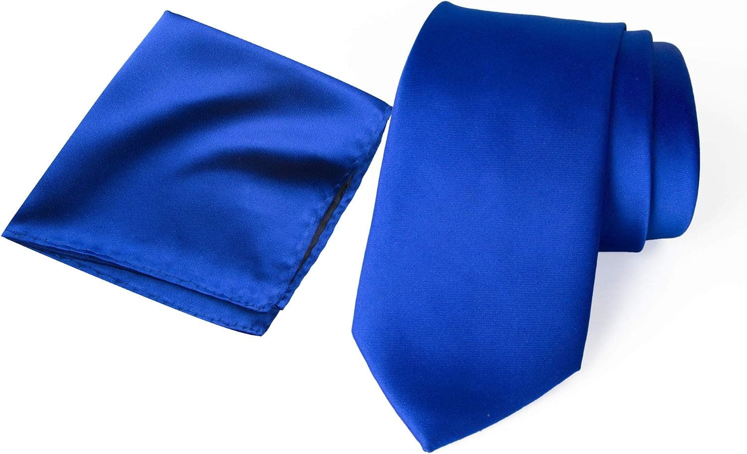 Spring Notion Men's Solid Color Satin Microfiber Tie and Handkerchief Set