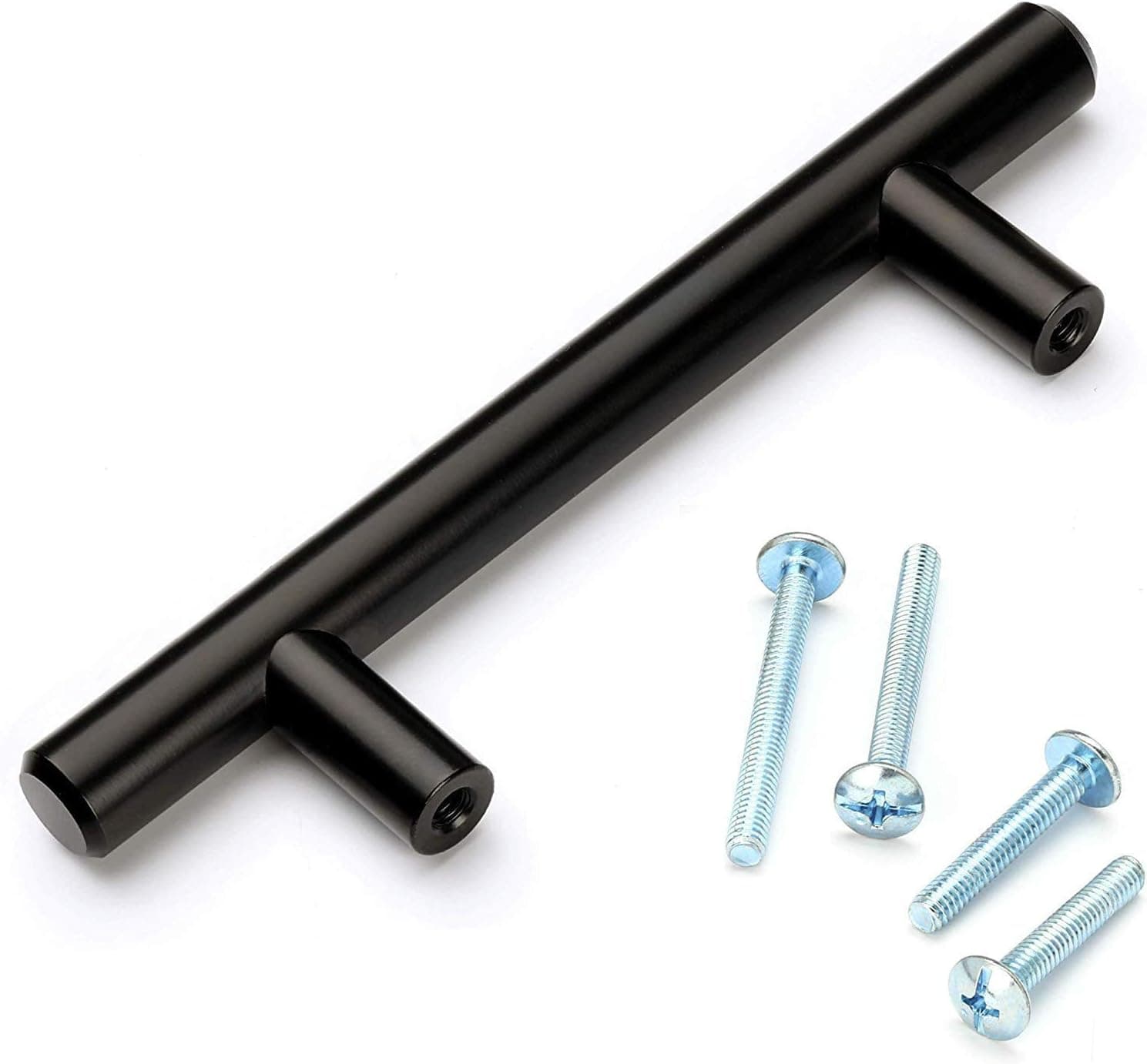 Brahmco 22 Pack || 5" Matte Black Cabinet Pulls: 3" Hole Center Cabinet Handles Stainless Steel Kitchen 3 inch Drawer Pulls