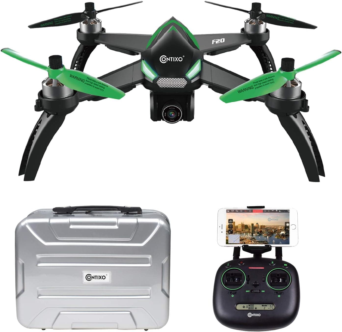 Contixo F20 GPS RC Quadcopter Photography Drone | 5GHz WiFi1080P FHD Gimbal Camera, Follow Me, Follow Me Waypoint 20 Minute Flight Time Brushless Motors