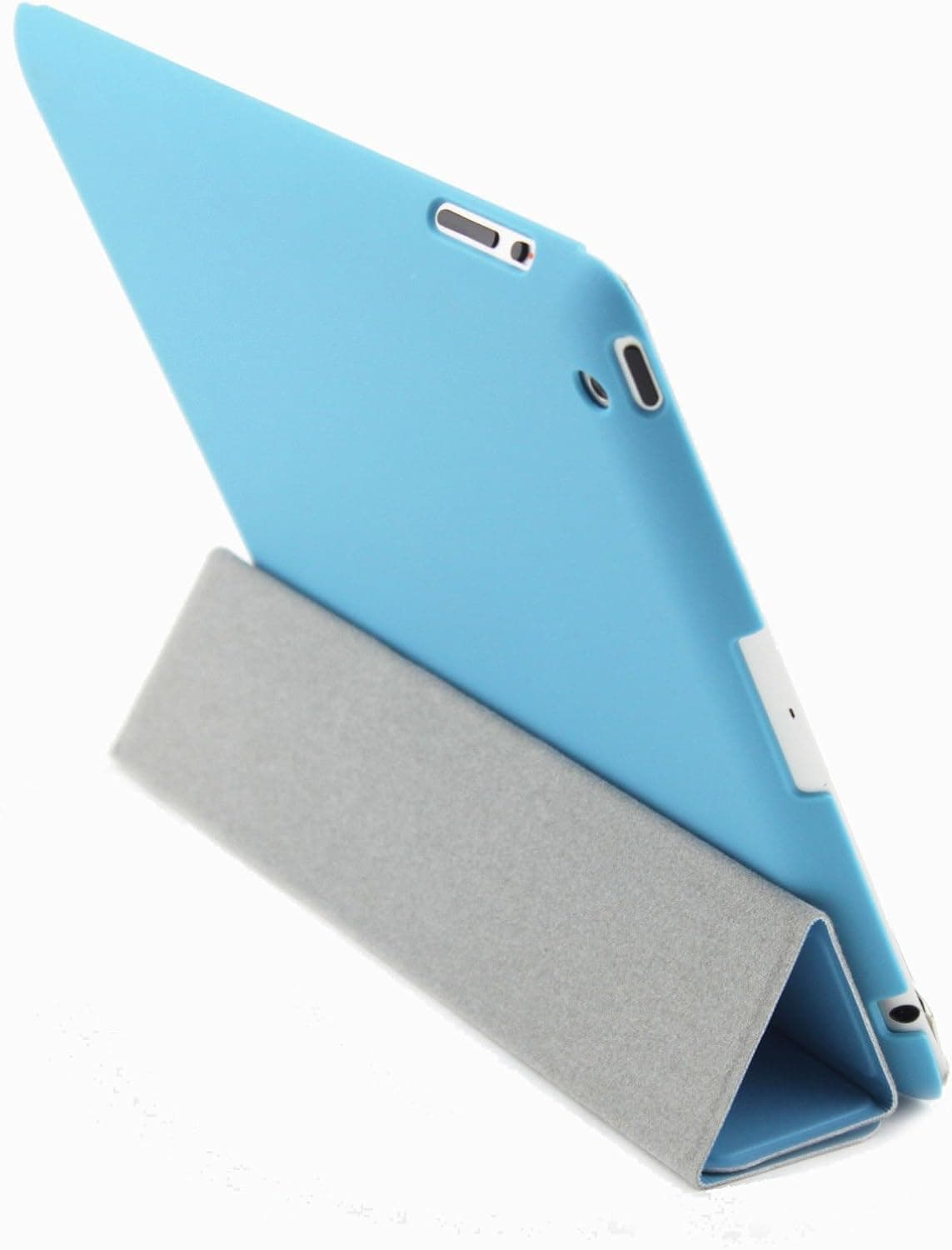 Ruban Ultra Thin Slim Magnetic Smart Cover Portfolio Case With Built-In Magnet for Sleep/Wake Feature - Front & Back Protection Designed for 2nd & 3rd & 4th Generation iPad, Free Stylus & Screen Protector (For iPad 4/3/2, Light Blue)