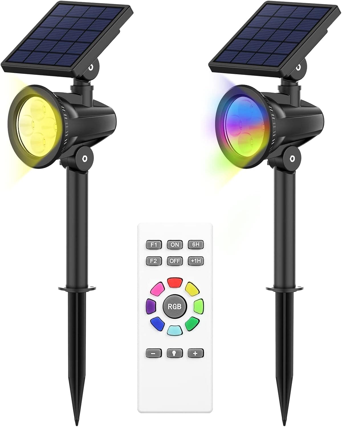 intelamp Solar Spot Lights Outdoor Solar Projector Lights Outdoor Waterproof Solar Outdoor Lights Spot Lights Solar Lights Outdoor Waterproof Solar Lights for Garden Pathway, Landscape Lights 2 Pack