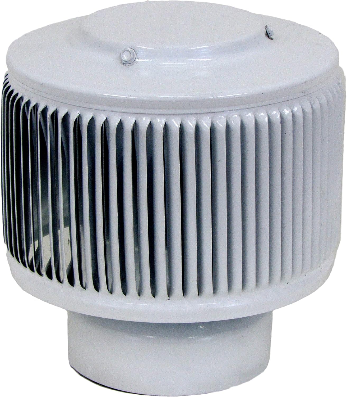 Active Ventilation, Attic Roof Ventilator, Aura Vent, 4 in. diameter, with adapter for 4 in. diameter PVC pipe, Aluminum, Powder Coated White, AV-4-PVC-WT