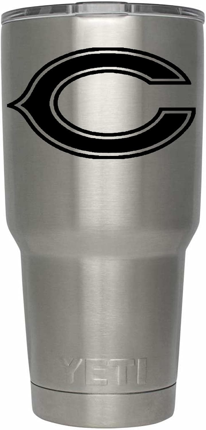 WALL BANNERS LLC Vinyl - Sticker - Decal - Football - Black - for Tumbler, Cup, Mug,Window, Glass, Cars, Trucks, Vans, SUV, Vehicles, Windshield, Folder, Walls, Notebook, Laptops, Computers, etc.