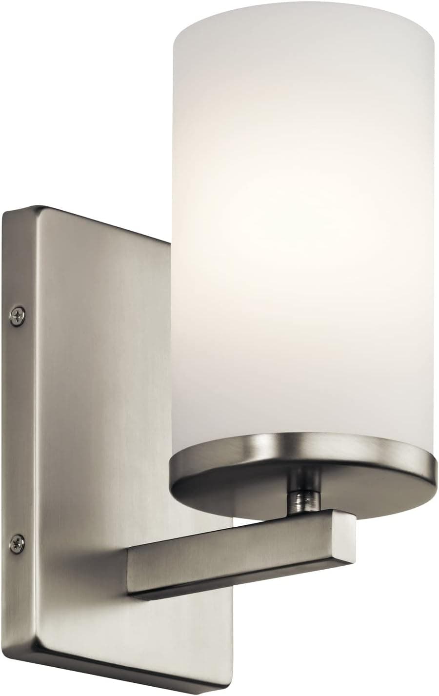 Kichler Crosby 9.25" 1 Light Wall Sconce with Satin Etched Cased Opal Brushed Nickel,White
