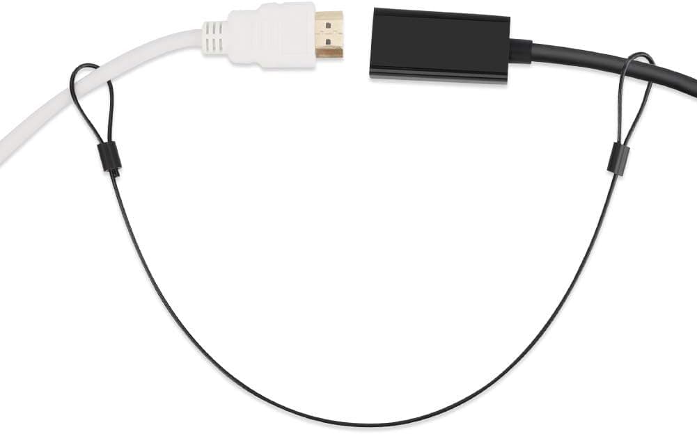 12 Pack Universal Cable Adapter Tether (Black Color, 12 inch), Pre-Assembled, Tamper-Resistant Computer Dongle Lock Kit, Security Wire Tethering Tie for VGA, HDMI, DVI, Displayport Converter
