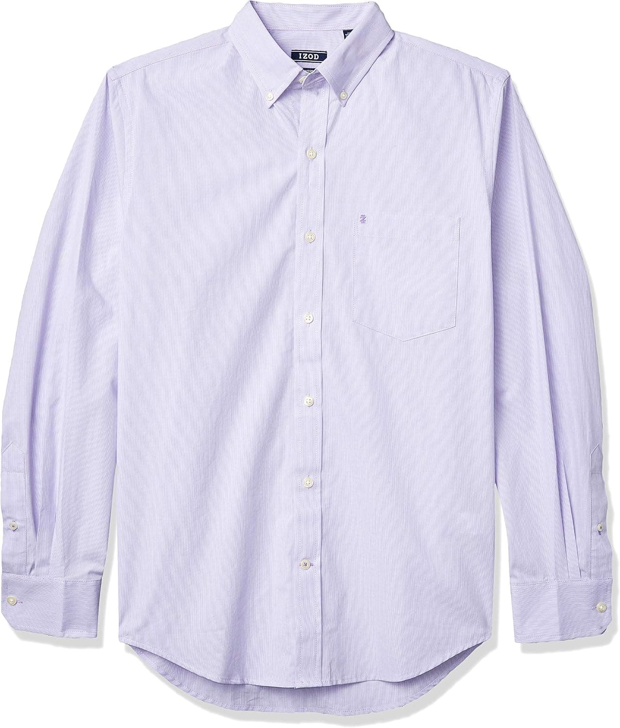IZOD Men's Button Down Long Sleeve Stretch Performance Solid Shirt