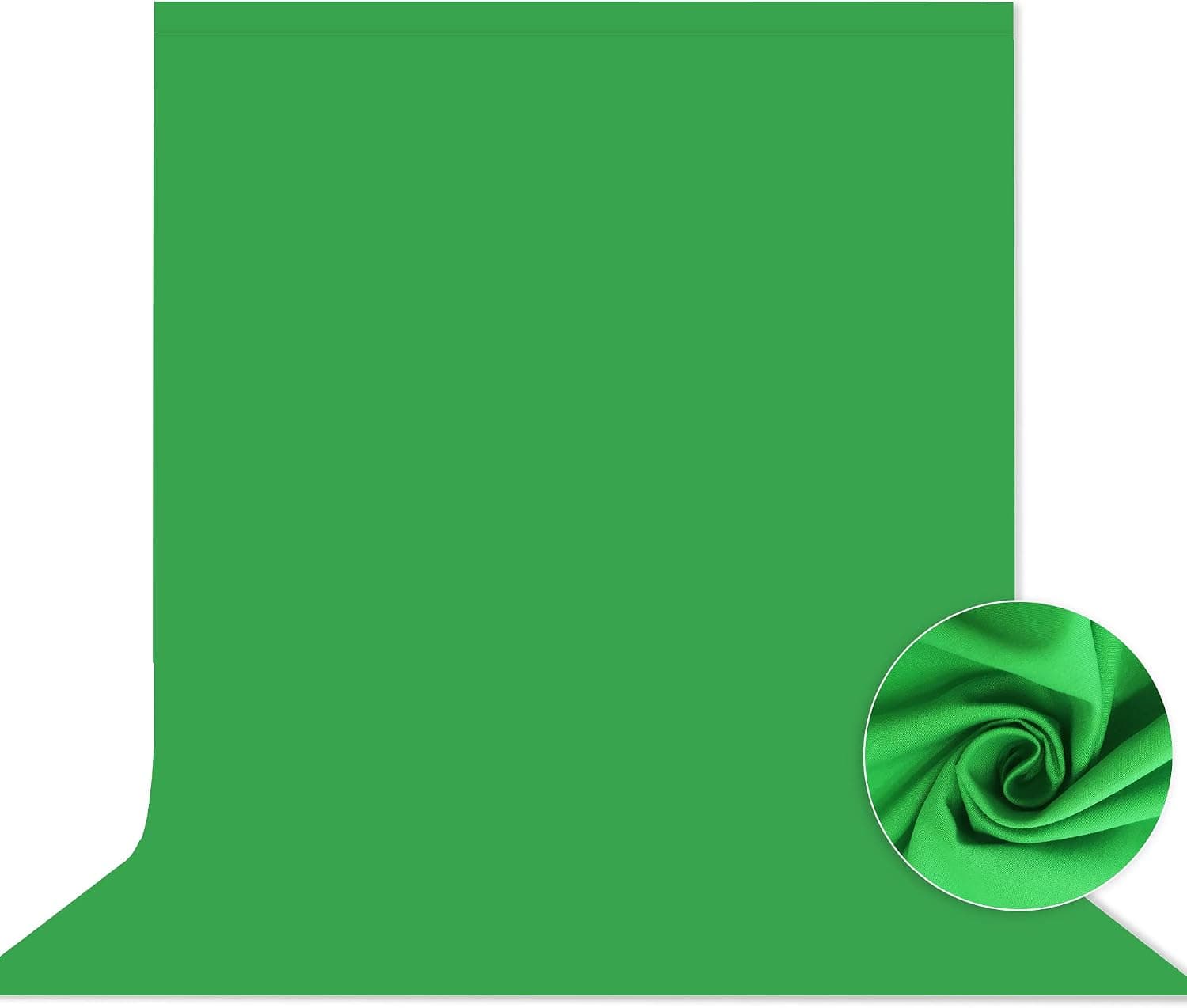GiuMsi 7x10FT Polyester Green Screen Photography Backdrop for Adults Kids Portrait Cutout, Photo Video Streaming, Gaming,Meeting