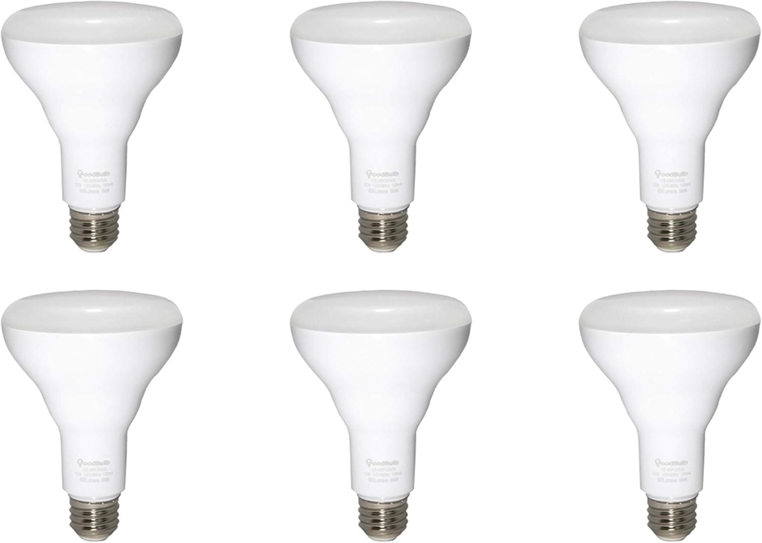 GoodBulb BR30 LED Light Bulb 12-Watt (85W Equivalent), 5000K Daylight White Color, 800-Lumens, Fully Dimmable, E26 Base (Pack of 6 Bulbs)