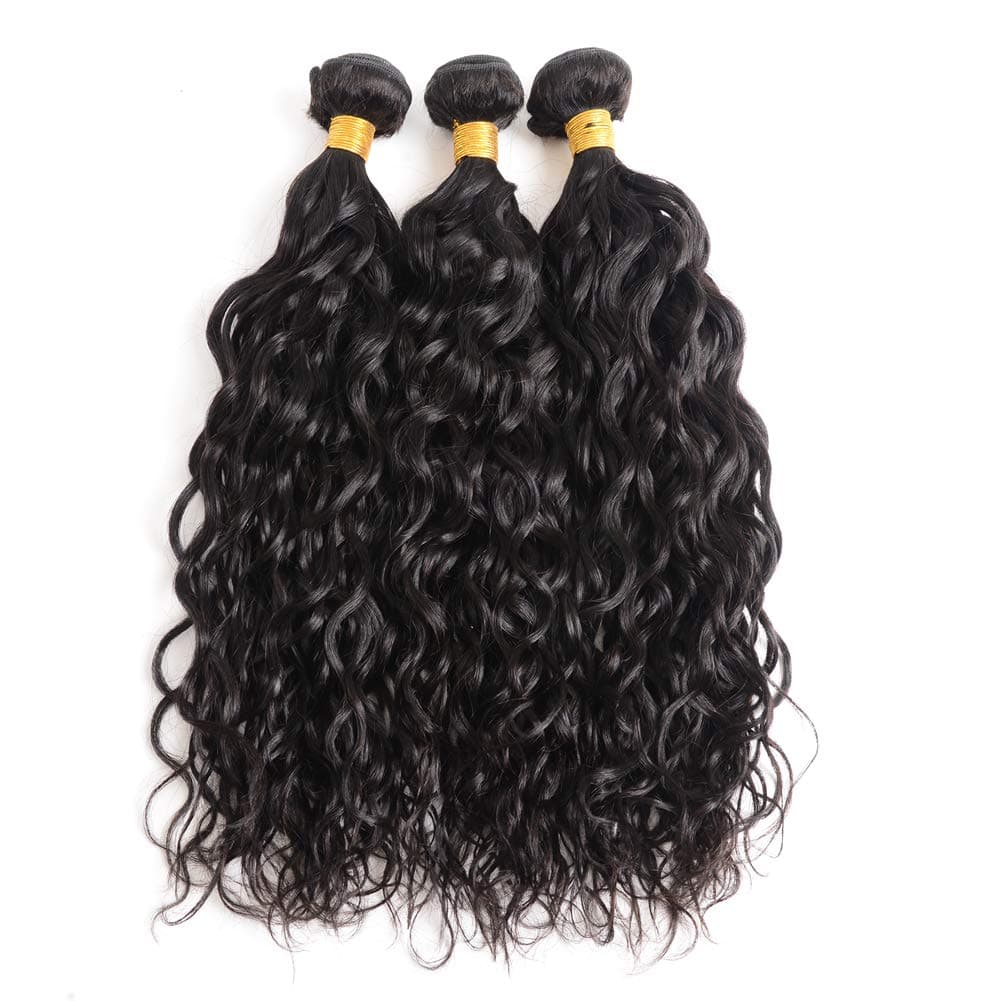 Glamer Brazilian Hair 8A Grade Water Wave Bundles Wet And Wavy 100% Unprocessed Virgin Human Hair 3 Bundles Natural Color (16 18 20 inch)