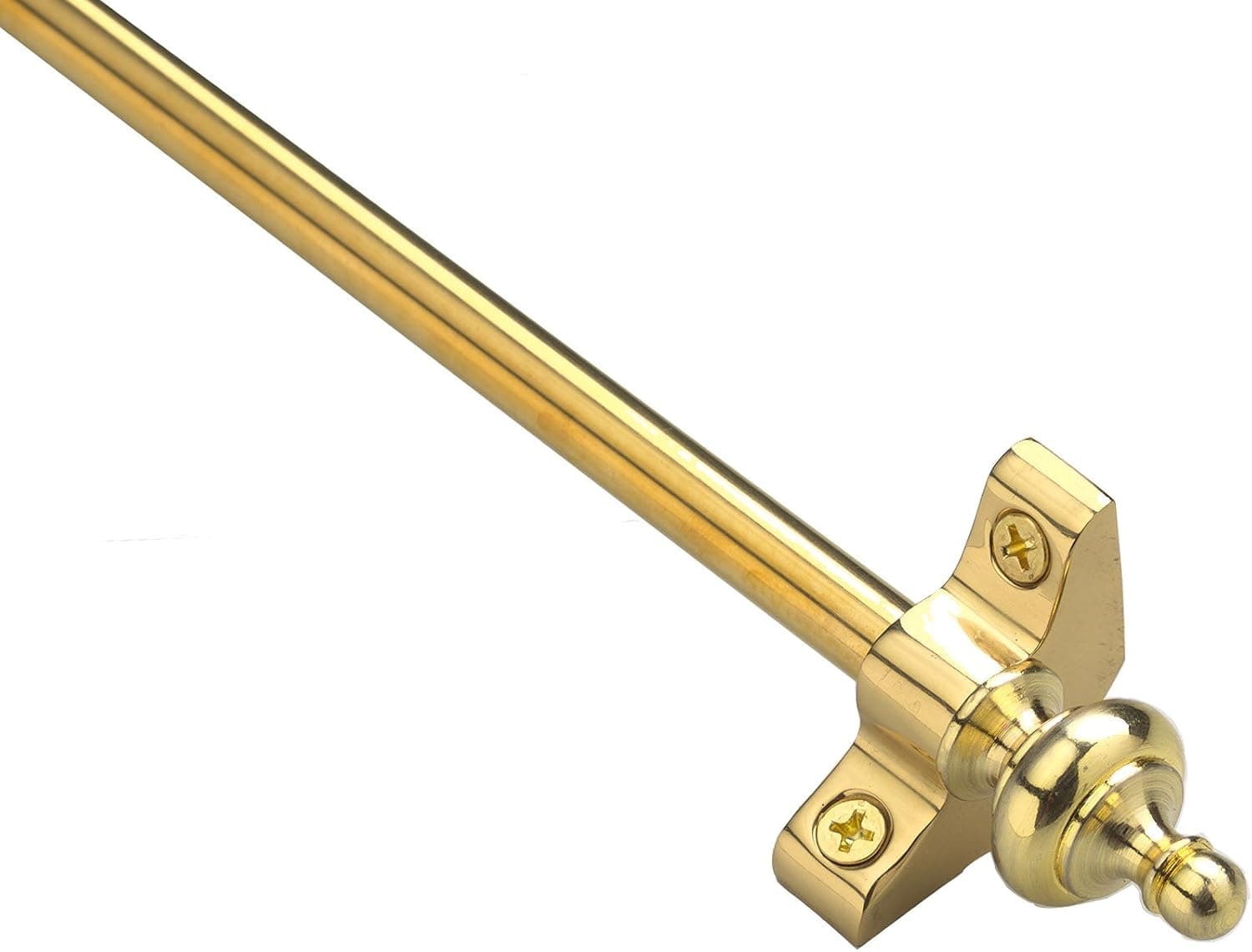 Zoroufy Plated Inspiration Collection Tubular 28.5-Inch x 3/8-Inch Polished Brass Finish Stair Rod Set with Urn Finials