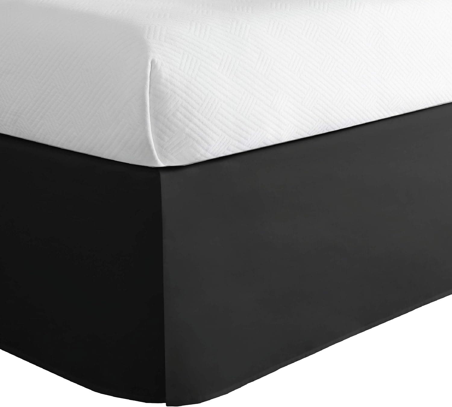 Lux Hotel Microfiber Tailored Style Bed Skirt with Classic 14 Inch Drop Length, Twin, Black