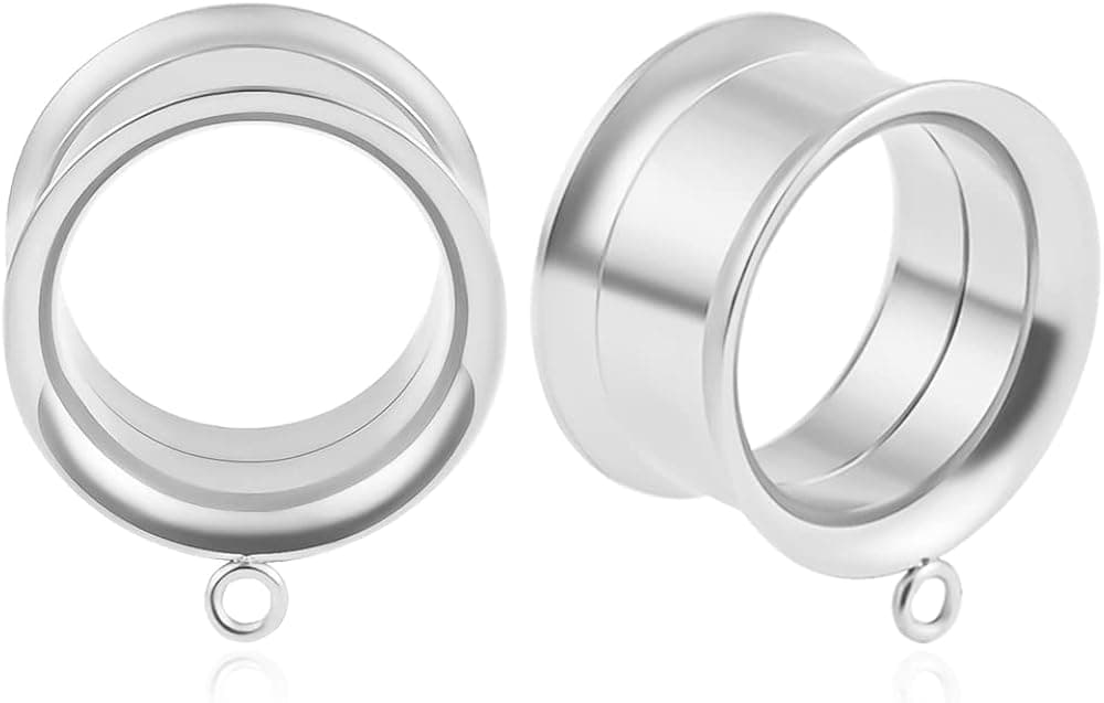 Vankula DIY Ear Tunnels Hanger Pendant Stainless Steel Plugs Gauges Stretcher 2g 0g Body Piercing Jewelry