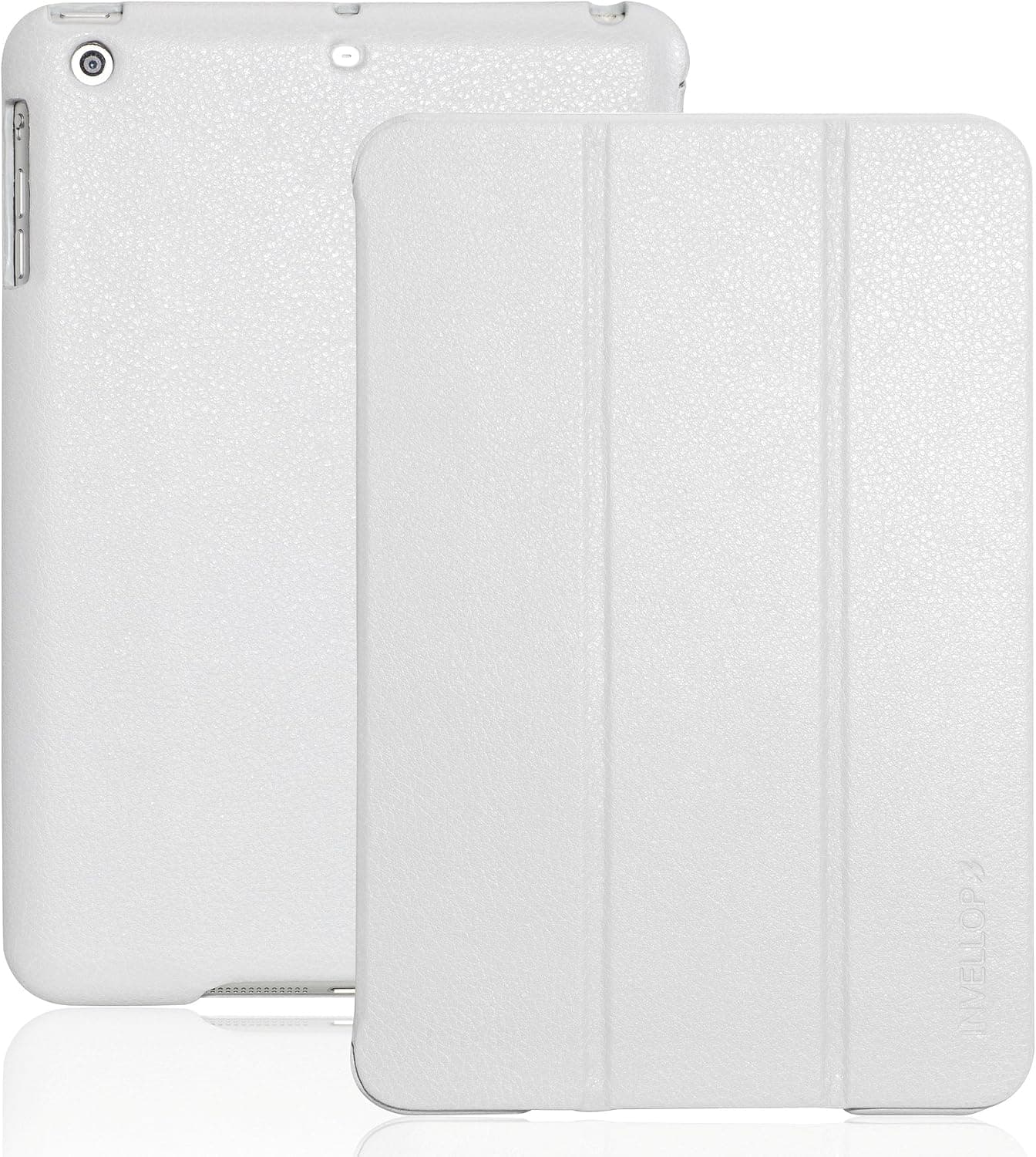 INVELLOP iPad Mini case, Concrete White/Light Gray Leatherette Case Cover for Apple iPad Mini/iPad Mini 2 / iPad Mini 3 (Concrete White/Light Gray)