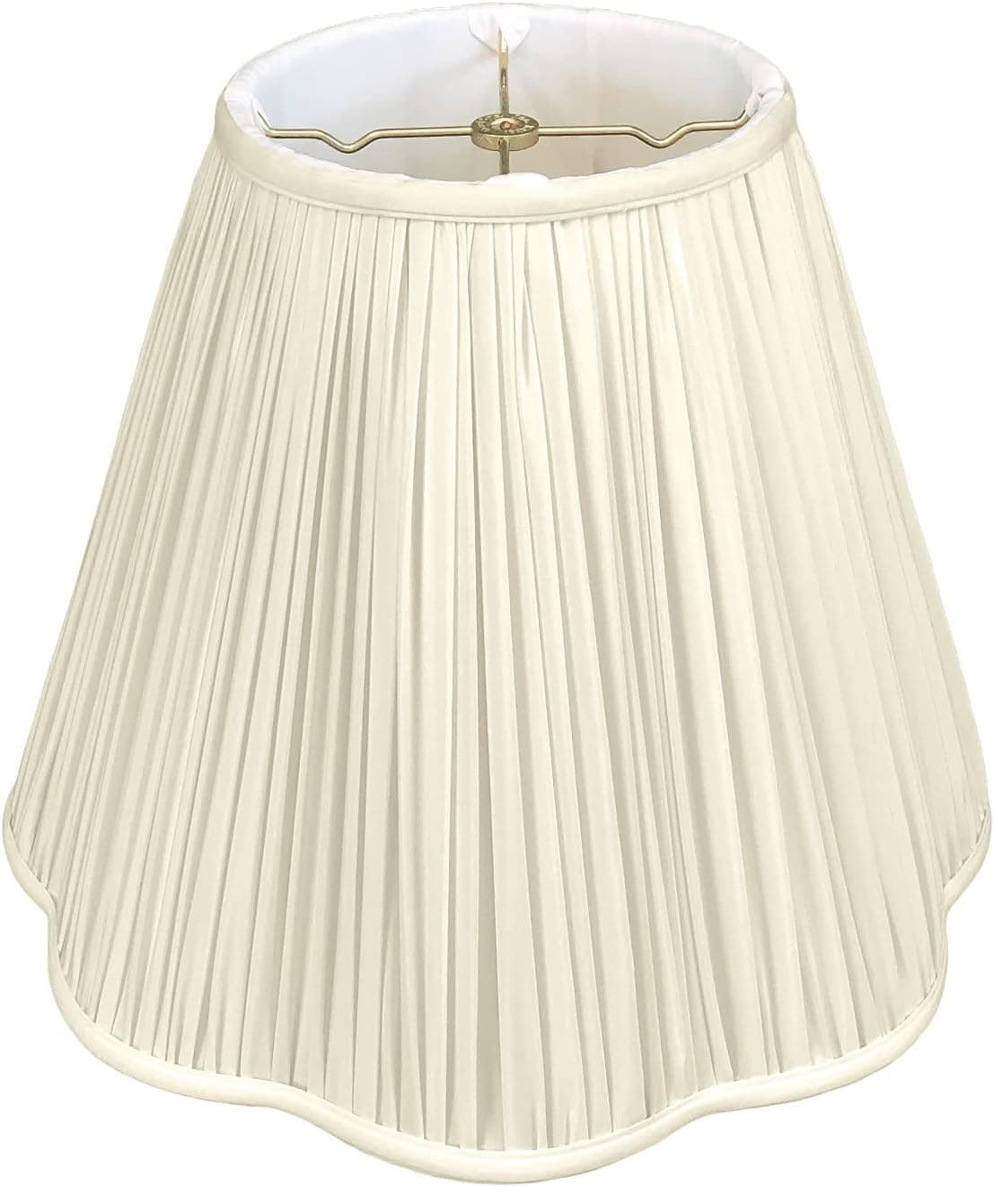 Royal Designs Bottom Scallop Gather Pleat Basic Lamp Shade, Beige, 8"" x 16"" x 13"" (BS-754-16BG)