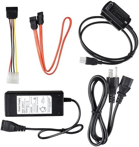 TOOGOO SATA/PATA/IDE Drive to USB 2.0 Adapter Converter Cable for 2.5/3.5 Inch Hard Drive/Optical Drive with External AC Power Adapter