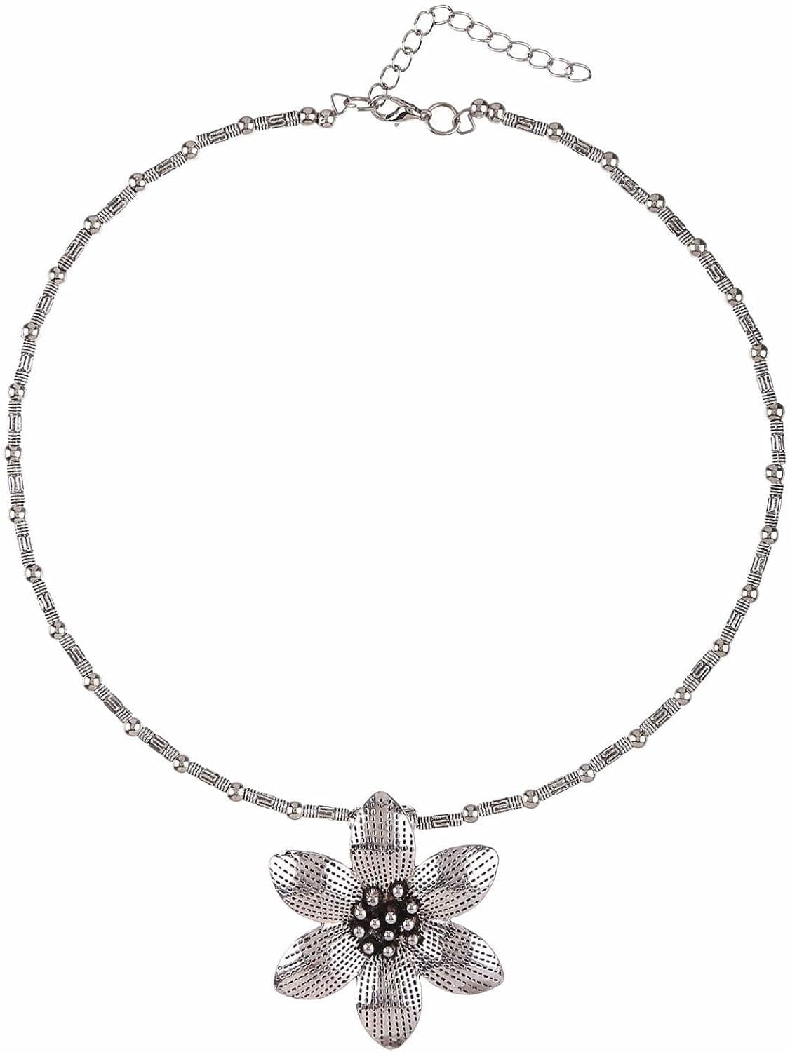 Efulgenz Oxidized Indian Jewelry Boho Vintage Antique Choker Necklace for Women Girls