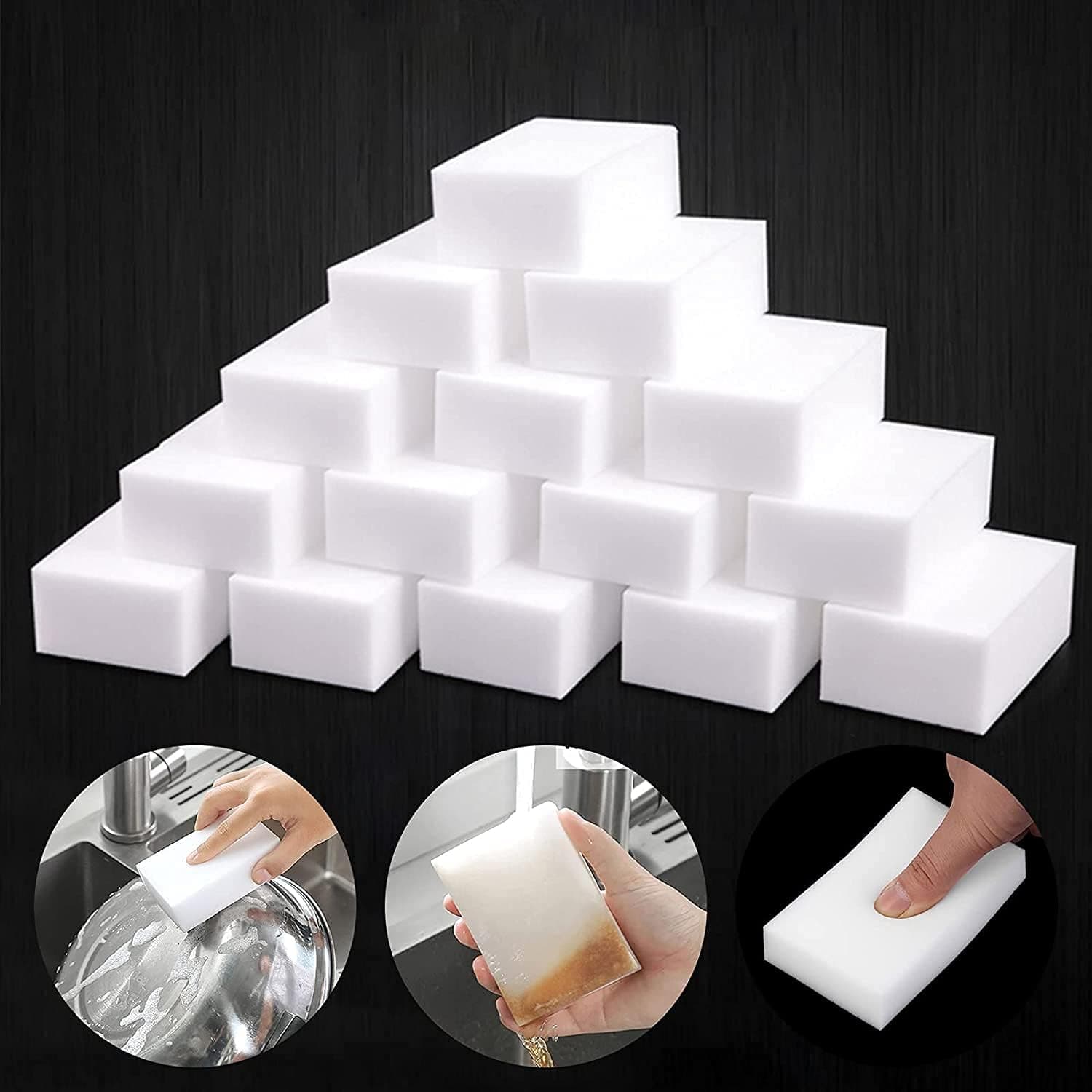 Korunb Kitchen Cleaning Sponges, 20 Pack Reusable Dish Sponges, Kitchen Sponges and Scrubbers for Dishes