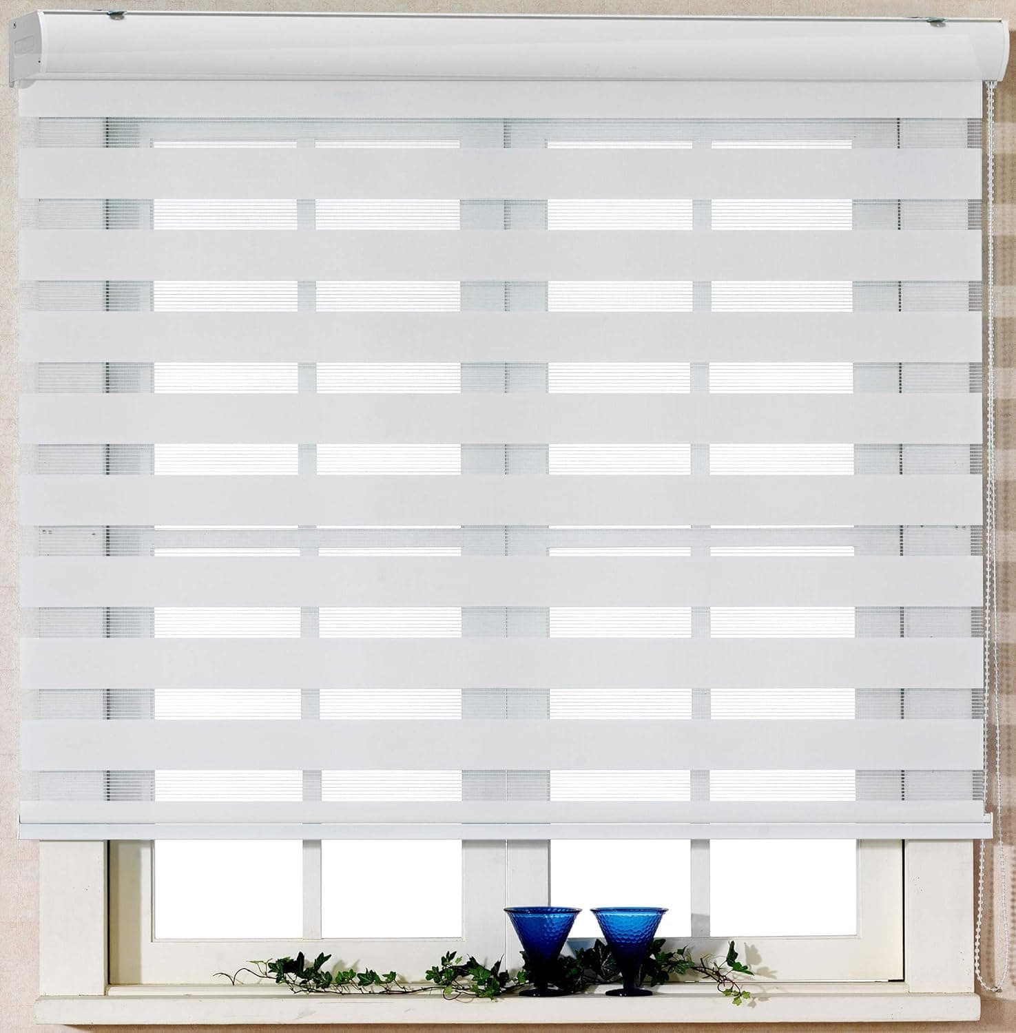 Custom Cut to Size, [Foiresoft Basic, Grey, W 35 x H 82 inch] Zebra Roller Blinds, Dual Layer Shades, Sheer or Privacy Light Control, Day and Night Window Drapes, 10 to 110 inch Wide
