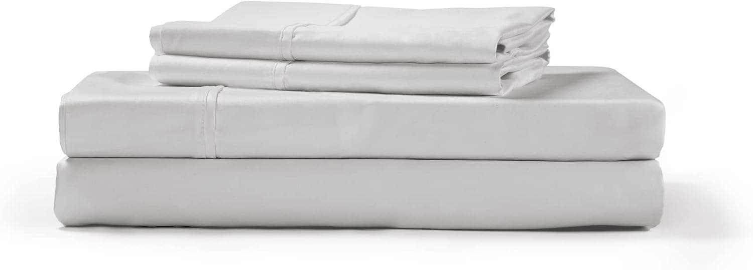 1000 Thread Count Bed Sheet Sets - Luxurious 100% Cotton Deep Pocket Sheets - Bedding Set Includes One Flat Sheet, One Fitted Sheet & Two Pillowcases - California King Size, Grey