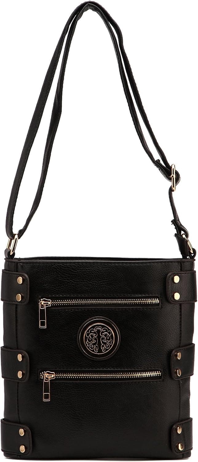 MKF Collection Women's Fanisa Cross-Body Shoulder Bag, Black
