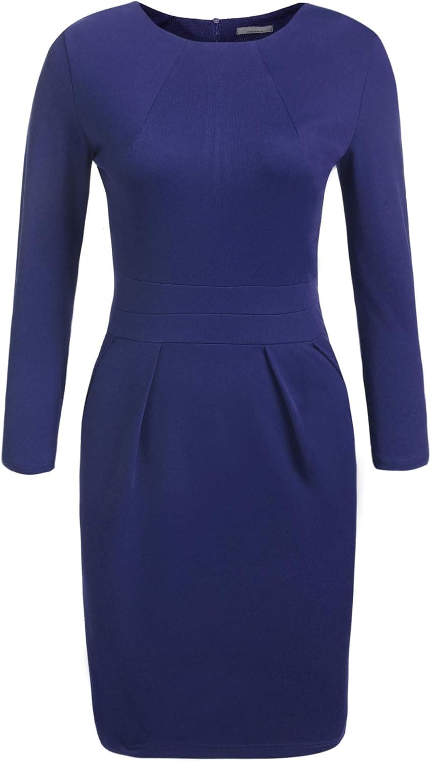 ACEVOG Women's Work Dress 3/4 Sleeve Official Wear to Work Retro Business Bodycon Party Pencil Dress