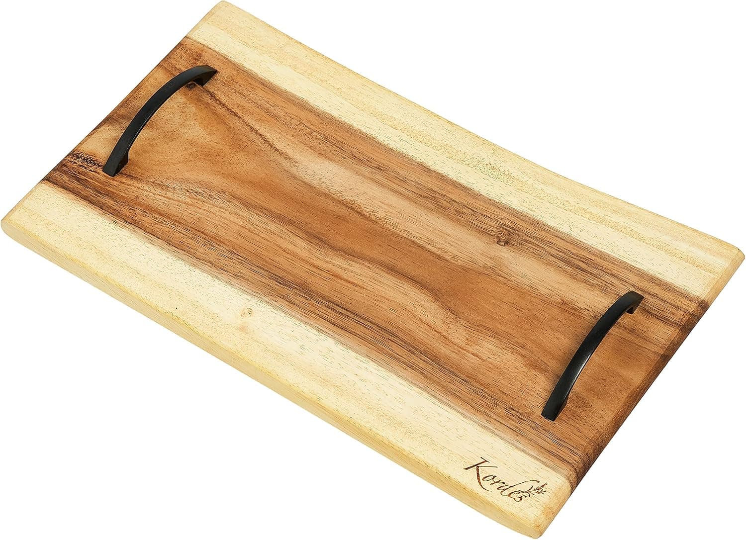 Live Edge Wood Charcuterie Board with Handle - Large Cheese Board - Rustic Design - Beautifully Handcrafted