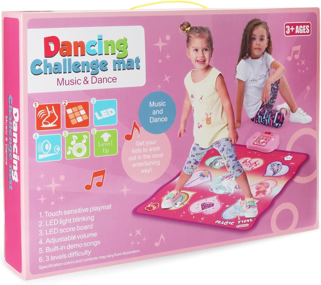 Beginreally Unicorn Dance Playmat, Music Play Mat with LED Score Screen, Electronic Dance Pad and Adjustable Volume