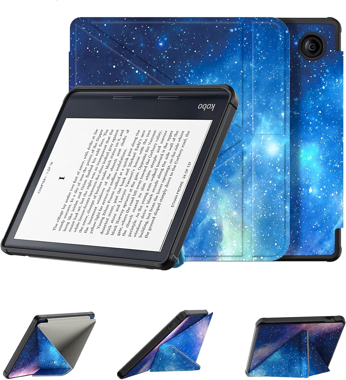 E NET-CASE Case for KOBO Sage 8 inch 2021 Released with PC Back Shell, Slim Lightweight Origami Case Wake/Sleep Cover with Magnets