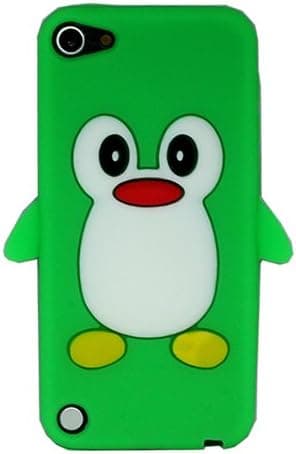 ASleek Green Penguin Silicone Soft Case Cover for Apple iPod Touch 5th Generation 5G + ASleek Microfiber Cloth