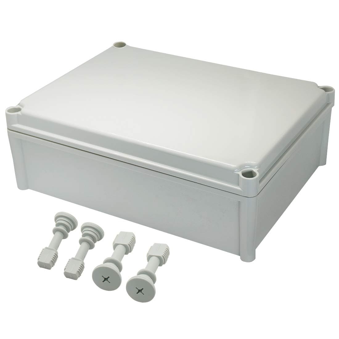Zulkit Junction Box ABS Plastic Dustproof Waterproof IP67 Junction Boxes Universal Electrical Project Enclosure Durable DIY Electronic Project Box Grey 14.96 x 11.02 x 5.12 inch (380 x 280 x 130 mm)