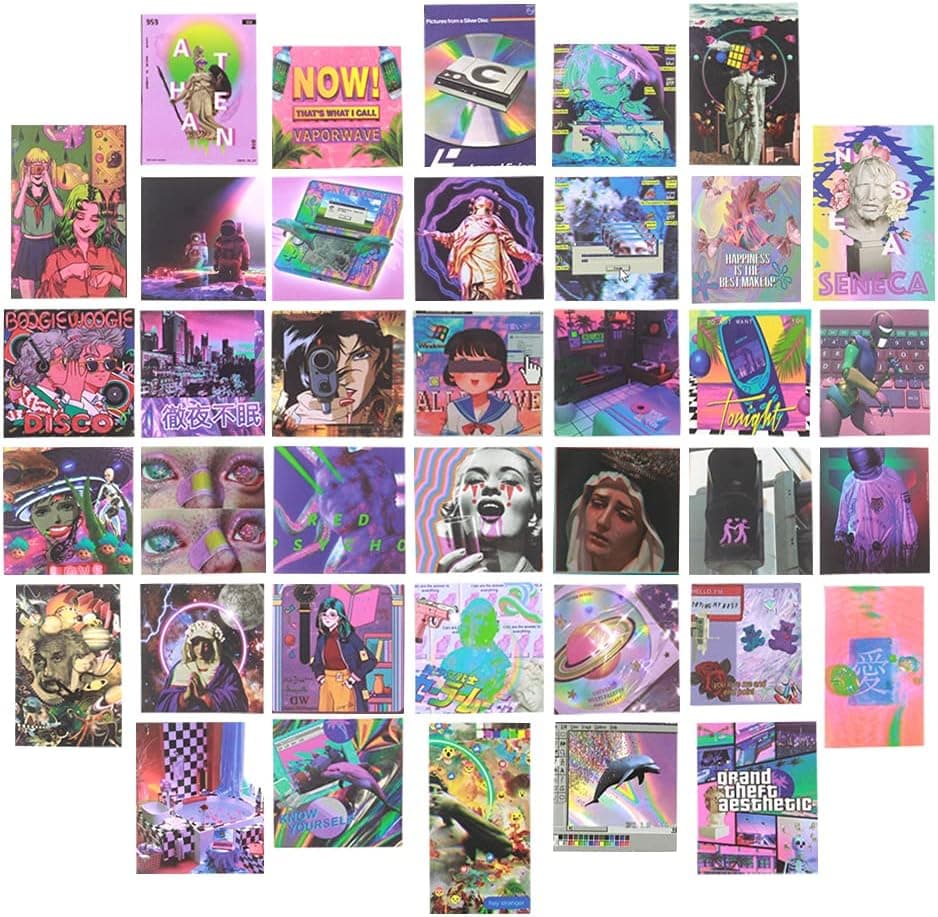 VSCO Purple Aesthetic Sticker for Water Bottle，Laptop, Wall Collage for Girl, 50PCS Art Prints Waterproof Vinyl Stickers Decals  for Room Car Laptop Bike Skateboard Luggage Computer Phone Snowboard (Ins Style)