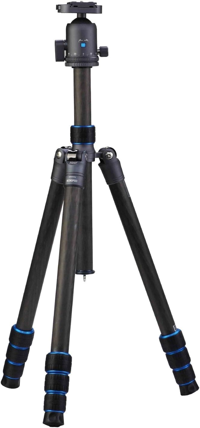 Ikan Nest Traveler Series 65.4" Carbon Fiber Tripod/Monopod (Nest) - Black - NT-TL65-CF