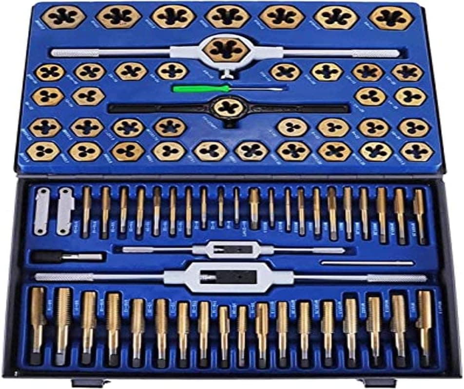 Happybuy - 86JSZBYTZ00000001V0 Tap and Die Set 86PCS Combination SAE/Metric Tap and Die Kit for Cutting External and Internal Threads with Storage Case