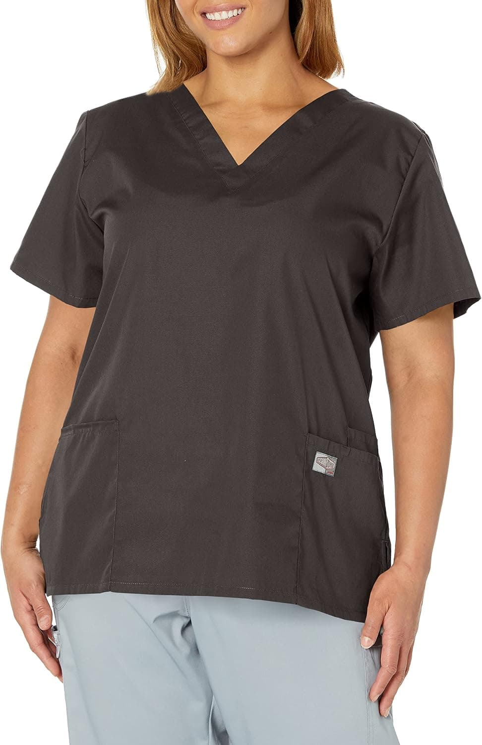 Landau Scrub Zone Relaxed Fit 2-Pocket V-Neck Scrub Top for Women 70221