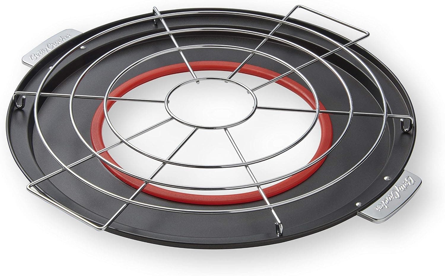 Nifty Pizza and Pie Baking Rack – Built-In Drip Pan, Multipurpose, Non-Stick Chrome Finish, Dishwasher Safe, Heavy-Duty Design, Bake Pies Evenly Every Time
